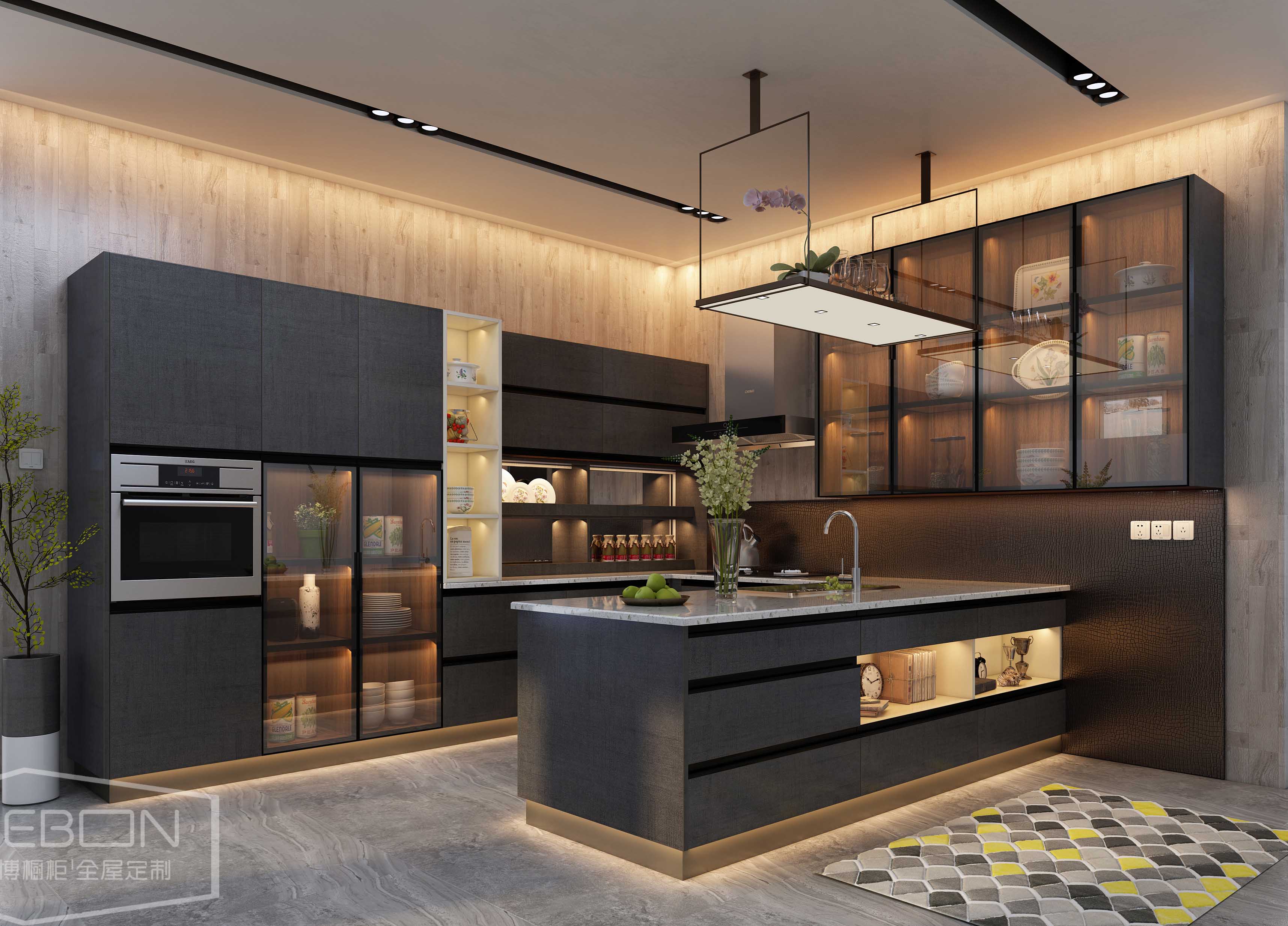 UV paint high gloss kitchen cabinet