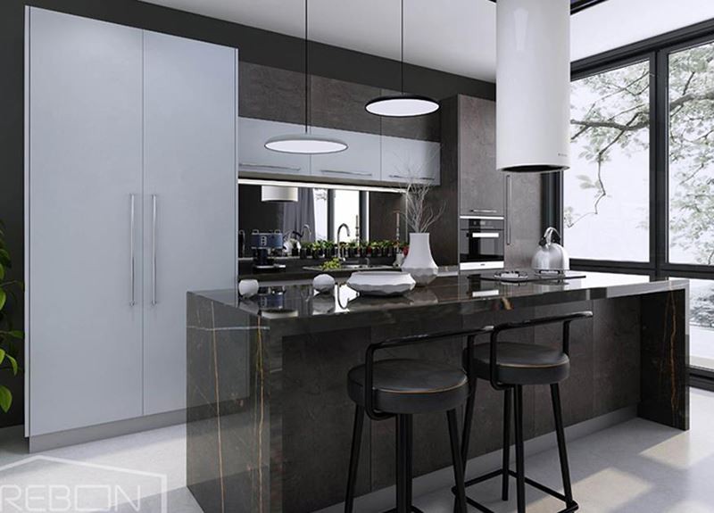 lacquered quartz resin grantie marble worktop utopia