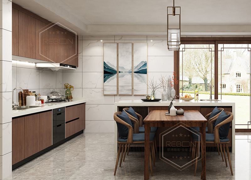 medium brown kitchen cabinet