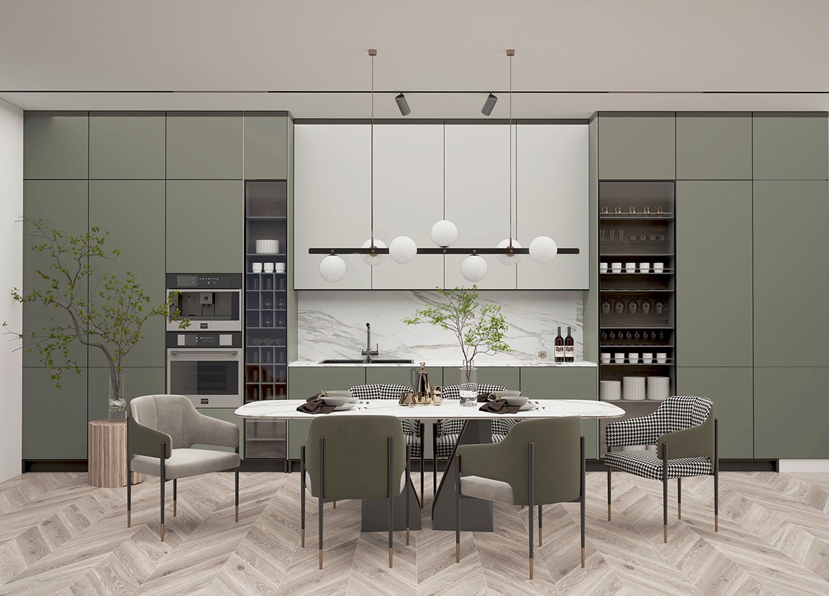 Modern Green Kitchen Cupboards Modern Green Kitchen Cupboards